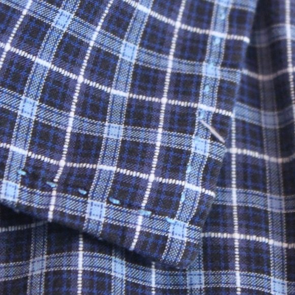 BOSS by Hugo Boss 100% cotton, tri-color blue checked shirt - Picture 5 of 13